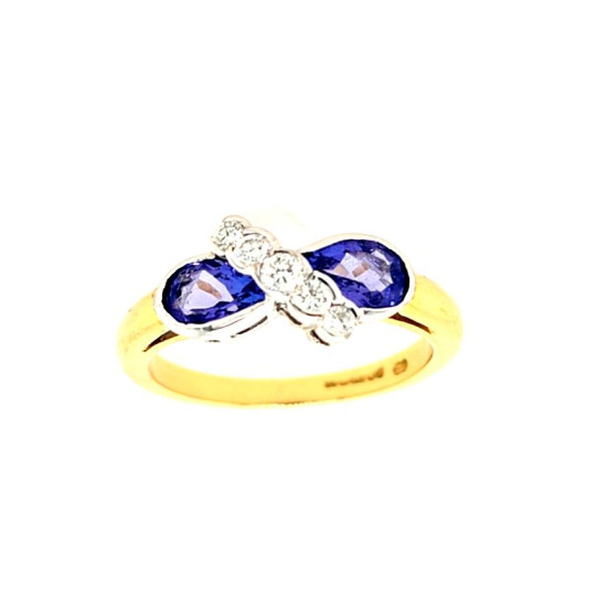 Pre Owned 18ct Tanzanite and Diamond Ring ZT935